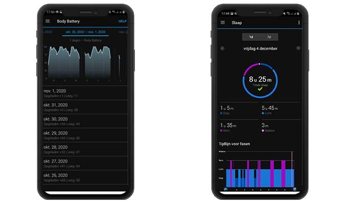 Garmin Forerunner 45 Body Battery en Slaap