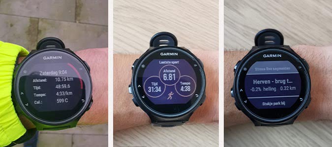 Garmin Forerunner 735XT displays
