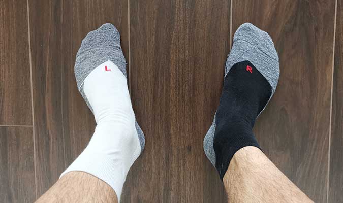 linker en rechter hardloopsok