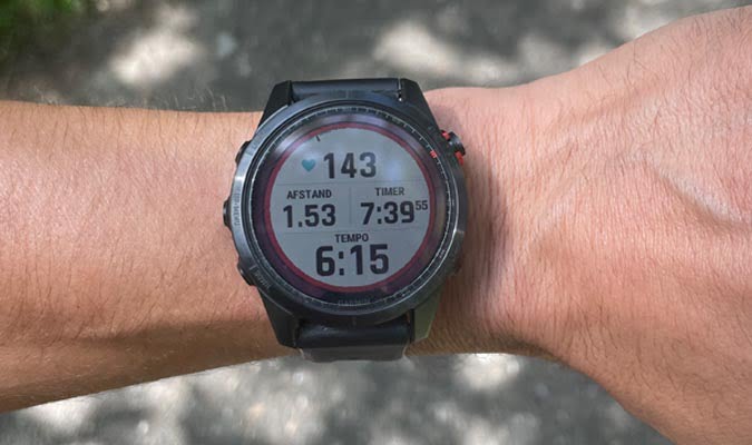 Garmin Fenix 7 hartslagzone en gegevensscherm