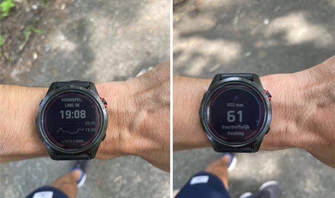 Garmin Fenix 7 raceprognose en vo2max